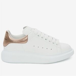 Women's Alexander McQueen Oversized Sneaker in White / Rose Gold